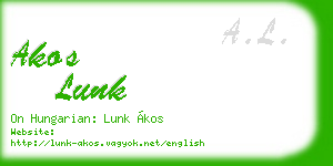 akos lunk business card